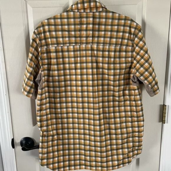 REI Men’s Yellow Plaid Outdoor Shirt Vented M - Picture 9 of 11